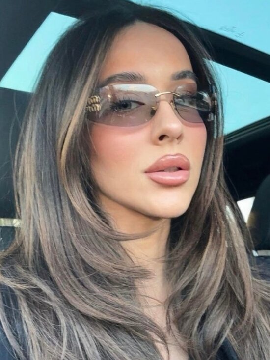 Miu Miu Women Sunglasses Gold Grey Rectangle Rimless MUA51S 5AK50K NEW AUTHENTIC